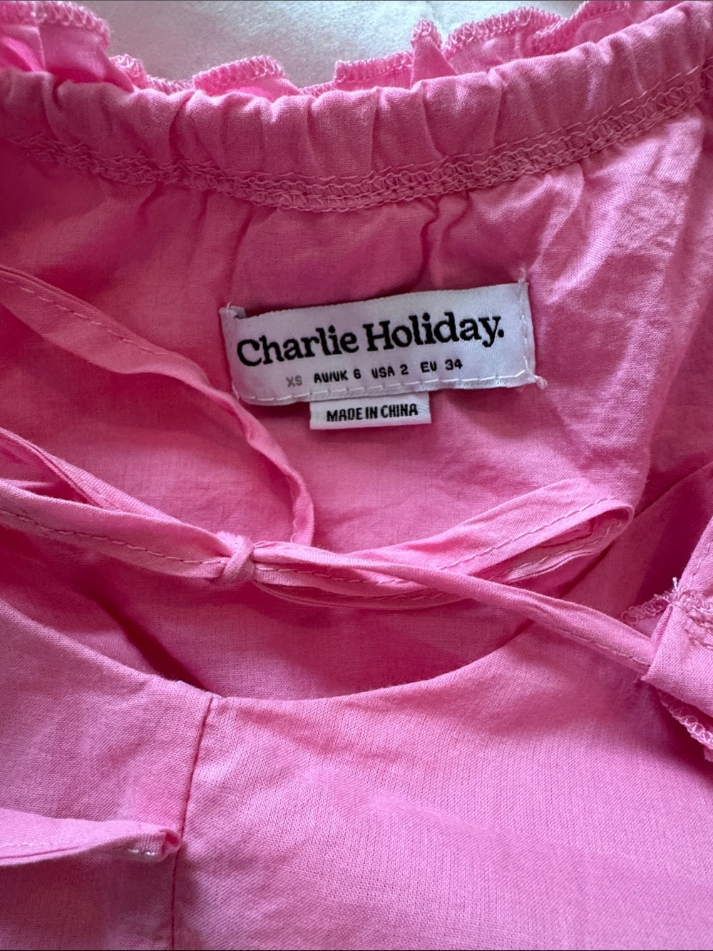 Charlie Holiday pink cotton dress designed in Australia - Picture 5 of 9